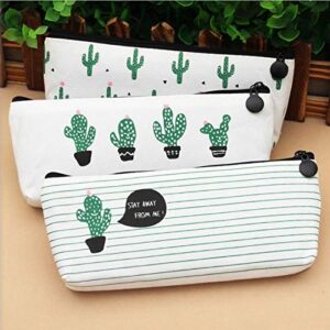 6 Pack Cactus Pencil Case, Pen Bag Canvas Cactus Pencil Pen Cosmetic Makeup Bag