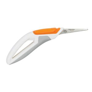 fiskars crafts total control easy action precision scissors (7, white/grey