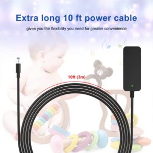 6V Baby Swing AC Adapter Power Plug Cord for Ingenuity Swing, Fisher Price Cradle, Rainforest Cradle, Butterfly Ocean Wonders Swing Baby Replacement Charger Supply Cord 10Ft