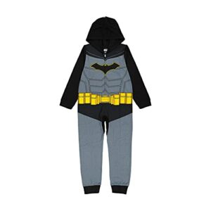 dc comics baby boys batman hooded blanket sleeper pajama set, hero protector, 8 us
