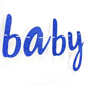 Blue Glitter Baby It's Cold Outside Banner - Snowflake Sign for Winter Wonderland Birthday / Baby Shower / Christmas Party Decorations Supplies