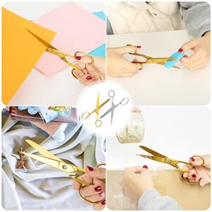 7" Scissors All Purpose Fabric Left Handed Kitchen for Office School Sewing Kid Adult Student Food Classroom Travel Comfort Gripstainless Steel Office Scissors(7 Inch Gold)