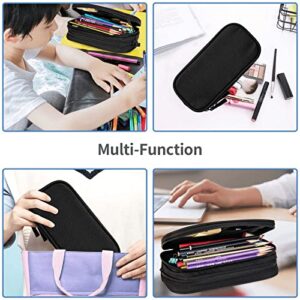 Gesey-R4T Mushrooms Pattern Pen Pencil Case Bag Big Capacity Multifunction Storage Pouch Organizer with Zipper Office University for Girls Boy, Black, One Size