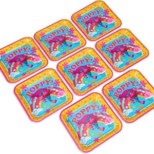 Amscan 551828 Trolls The Movie Poppy Square Party Dinner Paper Plates, Multicolor, 8 Ct.