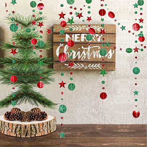 Merry Grinchmas Banner, 16.5Ft Red and Green Glitter Grinch Christmas Banner, Merry Grinchmas Party Decorations for Home Wall Office Mantel Fireplace Grinchmas Christmas Decorations