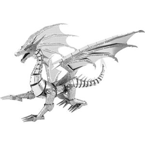 fascinations metal earth premium series silver dragon 3d metal model kit