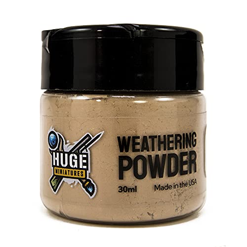 Huge Miniatures Weathering Powder, Sand Pigment for Model Terrain Scenery and Vehicles by Huge Minis - 30ml Flip-Top Container