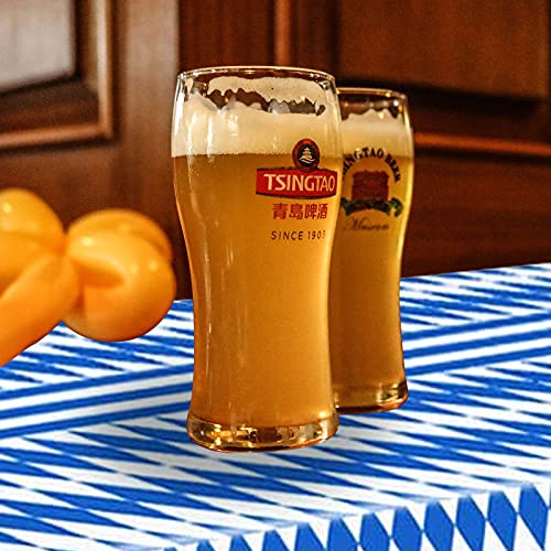 Oktoberfest Table Cloth Pennant Decorations, Plastic Blue White Diamond Table Cover Banners For Oktoberfest Bavarian Beer Festival Indoor Outdoor Party Decorations