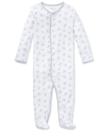 Ralph Lauren Baby Boy/Girl Neutral Print Cotton Jersey Coverall Paper White Multi (Newborn)