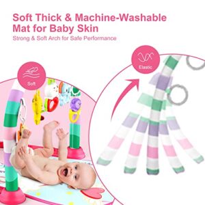 Baby Play Mat Baby Gym,Play Piano Tummy Time, Activity Center for Baby,Baby Toys,Infant Baby Play Mat with Music&Lights, Boy & Girl Gifts for Newborn Baby Toddler 0 to 3 6 9 12 Months(Pink)…