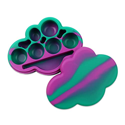 1pc Silicone Container Wax Large 85ml Cloud Shape Non Stick Multi Use Storage Oil Jar Purple/Green by ooDuo