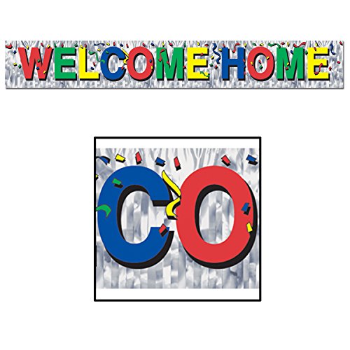 Metallic Welcome Home Fringe Banner Party Accessory (1 count) (1/Pkg)