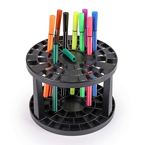 Cedilis 4 Pack Plastic Paint Brush Holder, Multi Bin Artist Paint and Makeup Brush Holder, Desk Stand Organizer for Pencils, Pens, Paint Brushes, Makeup Brushes, Small Tools