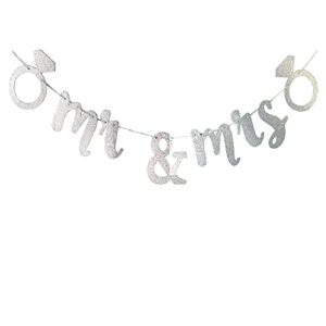 mr and mrs banner – wedding decorations for ceremony & engagement party | wedding decor sign backdrop | wedding decoration