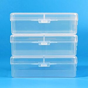 12 Pack 3.5x2.6x1.1 Inches Small Clear Plastic Box Storage Containers with Hinged Lid Rectangular for Organizing Small Parts, Office Supplies, Clips (12)