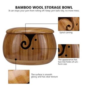 ARTIBETTER Crochet Yarn Bowl Bamboo Knitting Bowl Wool Storage Bowl Yarn Holder Crochet Bowl