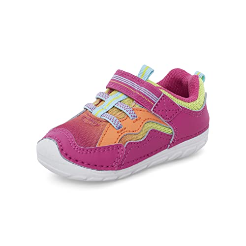 Stride Rite Baby Girls Soft Motion Kylo Athletic Sneaker, Pink/Neon, 3.5 Wide Infant
