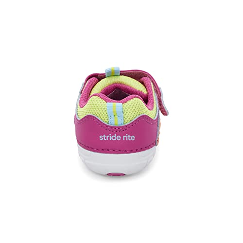 Stride Rite Baby Girls Soft Motion Kylo Athletic Sneaker, Pink/Neon, 3.5 Wide Infant