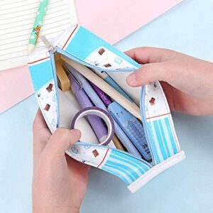 Funny live 2Pcs Creative Milk Cartons Pencil Case Waterproof PU Pen Bag Pencil Holder Stationery Organizer