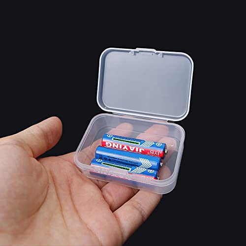 SKYVAN 14pcs Mini Clear Plastic Beads Storage Box Small Empty Organizer Box with Hinged Lid for Storage of Small Items, Jewelry,Hardware,DIY Art Craft Accessory（2.56 x 1.77 x 0.79 in