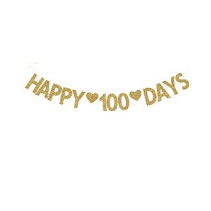 happy 100 days banner, baby’s 100 days party decor wedding/fall in love100 days gold gliter paper sign