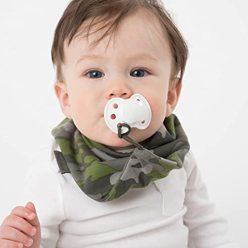 BooginHead Baby Bandana Pacifier Holder Cotton Bibs 2-Pack, Camouflage