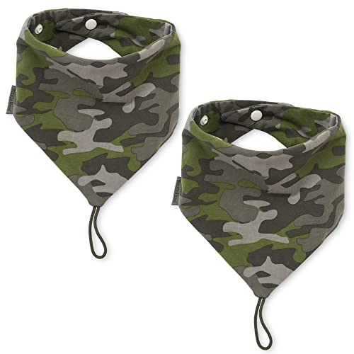 BooginHead Baby Bandana Pacifier Holder Cotton Bibs 2-Pack, Camouflage