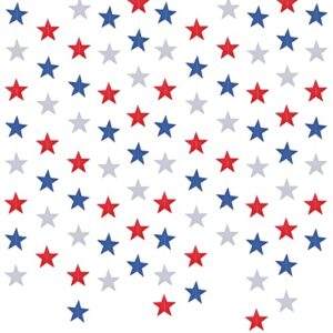 jreamtd 10 pack patriotic star banners 4th of july streamers garland decorations – 65ft/180 red blue white glitter paper star banner decor independence day memorial day bbq holiday party supplies