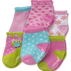 Little Me baby girls Variety Little Me 6 Pack Newborn Girl Socks Happy Owl Multi, Happy Owl, 12-18 Months US