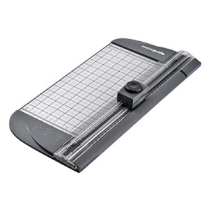 3-in-1 rotary paper cutter lite, moonsmile portable paper slicer, 12 inch cutting length, with 3 types of blades encased in the protective case, ideal for scrapbooking projects, home/small office use