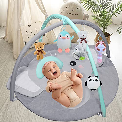 RHEETADA Baby Gym Play Mats Baby Activity Play Mats Non-Slip Thicker Toys Tummy Time Mats for Newborn Stage-Based Developmental Baby to Toddler Shower Gifts Style 1