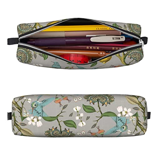 Lemon Tree Bird Pencil Case Pen Pouch Simple Carrying Box for Women Adult With Smooth Zipper Durable Lightweight for Office Organizer Storage Bag