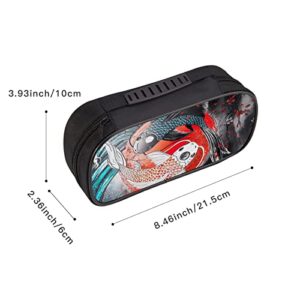 Large pencil case,Yin Yang Koi Fish pencil bag stationery bag portable large storage bag pencil box pencil holder