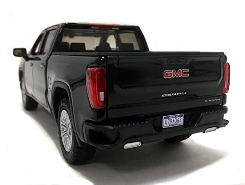 2019 GMC Sierra 1500 Denali Crew Cab Pickup Truck Black 1/24-1/27 Diecast Model Car by Motormax 79362