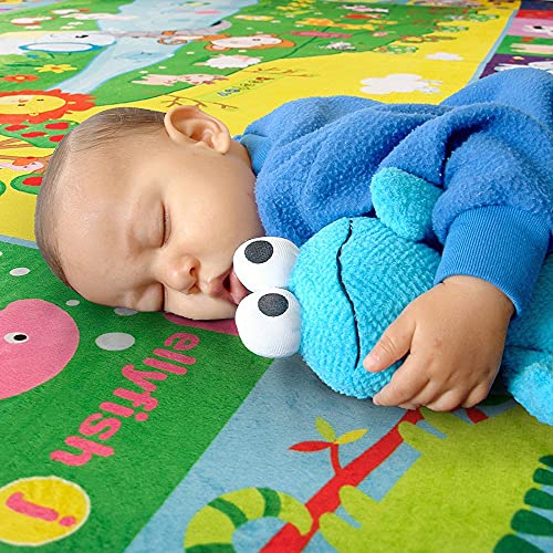 beetoy Baby Play Mats for Floor Crawling Mat Baby Play Rug Foldable Non-Slip Large Super Soft Extra Thick Plush Surface Animal Alphabet Play Mat for Baby (59*44 Inch, 6mm)