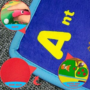 beetoy Baby Play Mats for Floor Crawling Mat Baby Play Rug Foldable Non-Slip Large Super Soft Extra Thick Plush Surface Animal Alphabet Play Mat for Baby (59*44 Inch, 6mm)