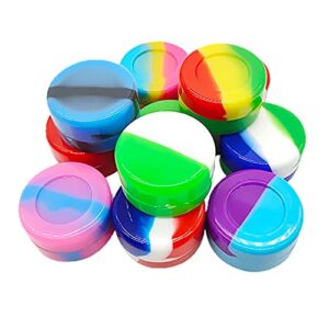 silicone containers 10 pcs silicone round wax concentrate containers non-stick silicone oil storage jar mini container for multi use – wax, skin cream, paint, jewelry, beads, spices and more(2ml)