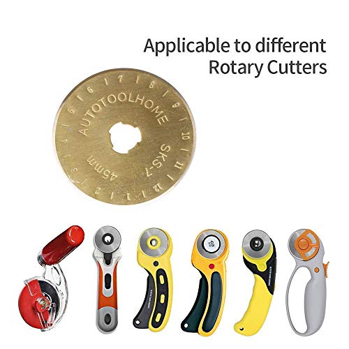 Titanium Coated Rotary Cutter Blades 45mm 10 Pack Replacement Blades Quilting Scrapbooking Sewing Arts Crafts,Sharp and Durable