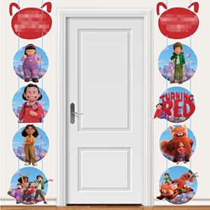 turning red party supplies – 10pcs turning red party door sign for turning red party decorations, turning red party favors for both indoor outdoor decor, partyhome-yxz007