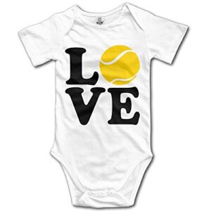 Newborn's Tennis Love Organic Baby Onesie Bodysuit White