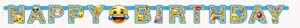 birthday jointed banner – 6′, emoji, 1 pc