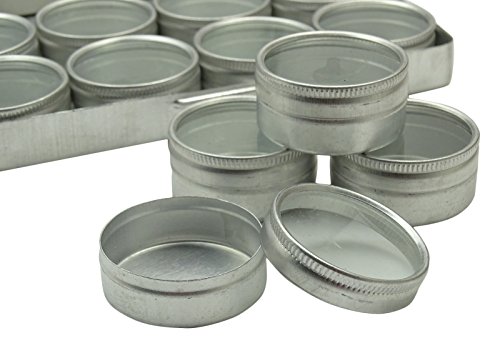 12-Pieces Clear Top Round Aluminum Storage Container Set 1.5" Diameter Mini DIY Favour Boxes