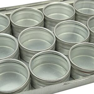 12-Pieces Clear Top Round Aluminum Storage Container Set 1.5" Diameter Mini DIY Favour Boxes