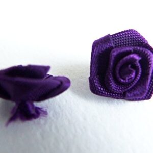 100 Assorted Tiny Satin Ribbon Rose Bows Diameter 10 mm. Tiny Embellishment Craft Artificial Applique Wedding