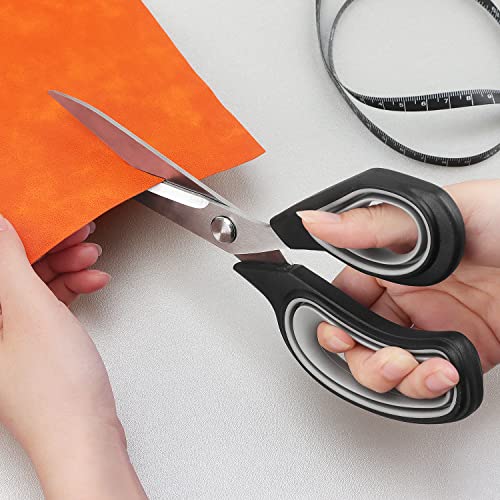 Premium Tailor Scissors Heavy Duty Multi-Purpose Titanium Scissors Professional for Leather Cutting Industrial Sharp Sewing Shears, Gray