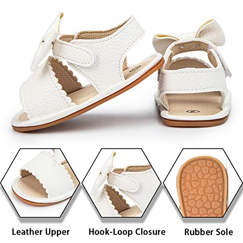 Zoolar Infant Boys Girls Sandals Breathable Premium Baby Summer Outdoor Casual Beach Shoes Lightweight Toddler Flower Bowknot Anti Slip Rubber Sole Newborn Prewalker First Crib Shoes