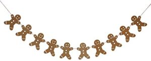 wooden gingerbread man christmas garland party bunting decoration, 2m