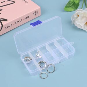 VoVbay Clear Plastic Organizer Box Storage Container Jewelry Box with Adjustable Dividers for Beads Art DIY Crafts Jewelry Fishing Tackles Organizer Beads Storage Boxes