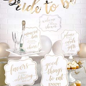 Lillian Rose White Gold Bridal Shower Signs and Bunting, 18"