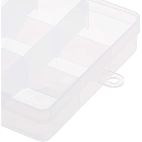 Bead Storage Containers, Jewelry Organizer with Lids, 15 Grid, Dividers (6.9 x 3.9 in, 6 Pack)